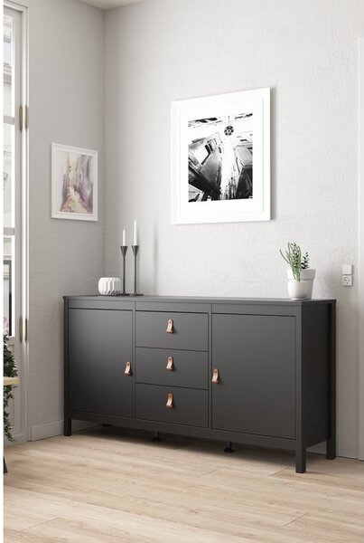 Černá nízká komoda 152x80 cm Madrid – Tvilum