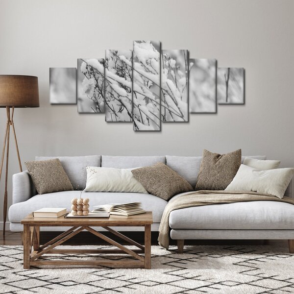 Obraz - Zasněžené větve (210x100 cm)