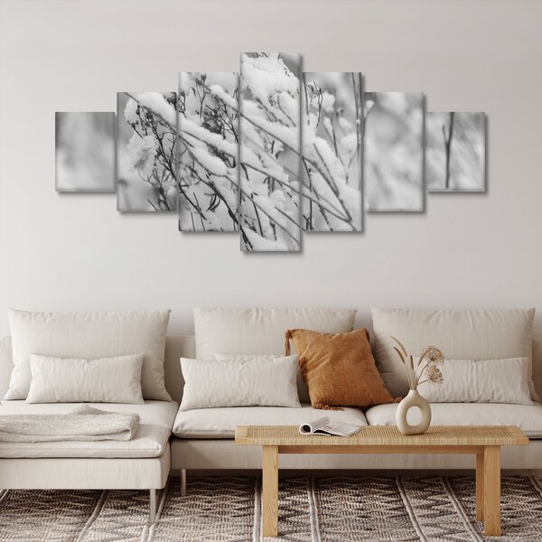 Obraz - Zasněžené větve (210x100 cm)