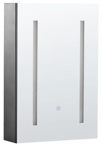 Nástěnná zrcadlová skříňka do koupelny LED CAMERON 40 cm 60 cm Černá