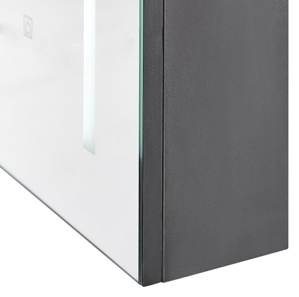 Nástěnná zrcadlová skříňka do koupelny LED CAMERON 40 cm 60 cm Černá