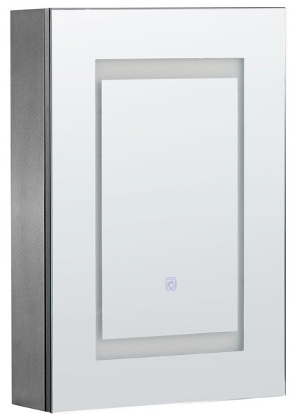 Nástěnná zrcadlová skříňka do koupelny LED MALASPINA 40 cm 60 cm Černá