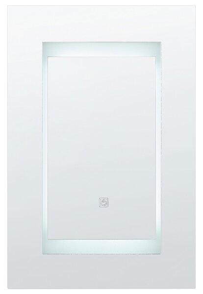 Nástěnná zrcadlová skříňka do koupelny LED MALASPINA 40 cm 60 cm Černá