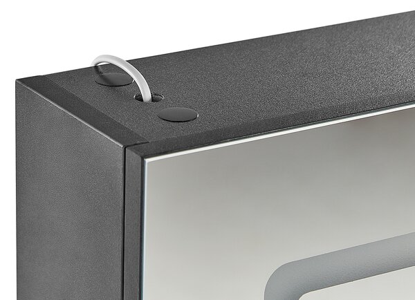Nástěnná zrcadlová skříňka do koupelny LED CONDOR 40 cm 60 cm Černá