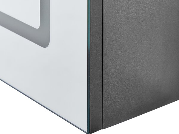 Nástěnná zrcadlová skříňka do koupelny LED CONDOR 40 cm 60 cm Černá