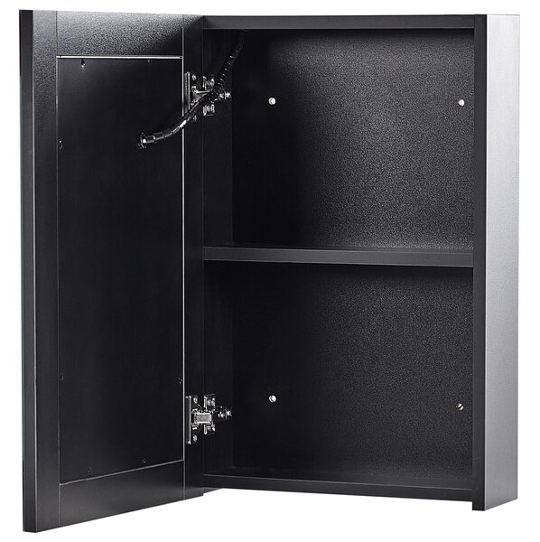 Nástěnná zrcadlová skříňka do koupelny LED CONDOR 40 cm 60 cm Černá