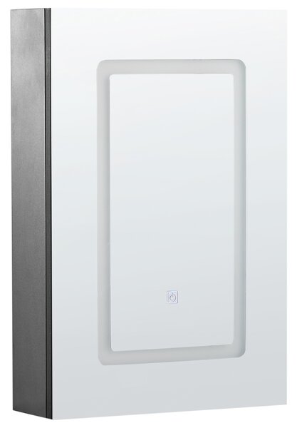 Nástěnná zrcadlová skříňka do koupelny LED CONDOR 40 cm 60 cm Černá