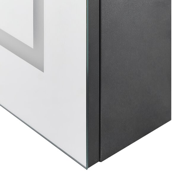 Nástěnná zrcadlová skříňka do koupelny LED MAZARREDO 60 cm 60 cm Černá