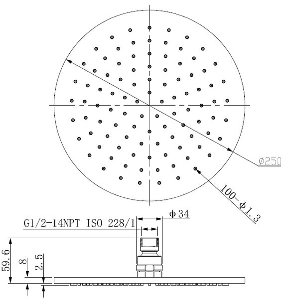 Teka Stream hlavová sprcha 25x25 cm kulatý || 79006810BZ