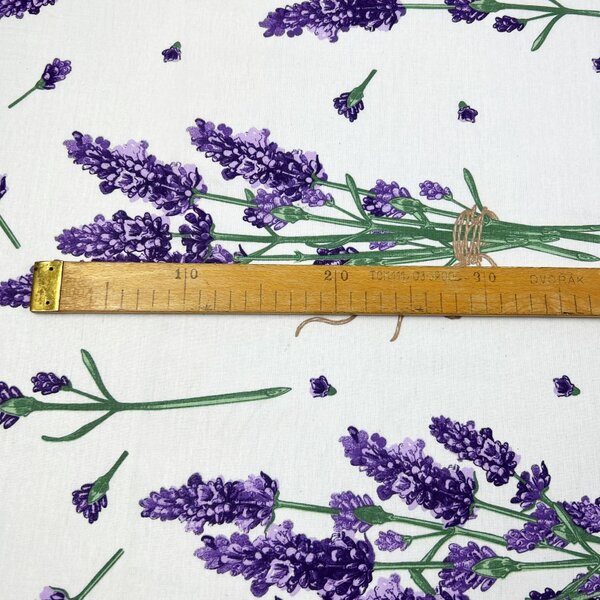 Ervi bavlna š.220cm - levandule na bílém - 10755, metráž