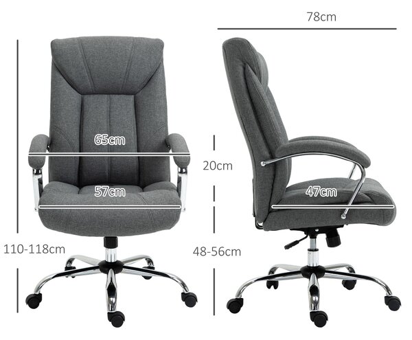 Vinsetto kancelářská židle s houpací funkcí - ergonomická židle s polstrovanými opěrkami a opěrkou hlavy, výškově nastavitelná, otočná židle s opěradl