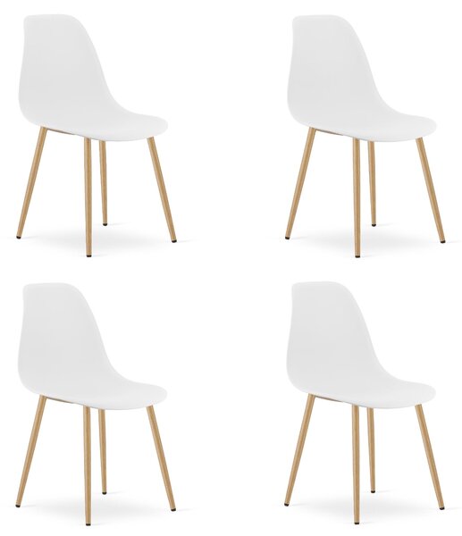 Židle WAT bílá / přírodní nohy x 4