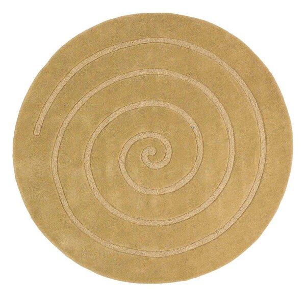 Béžový vlněný koberec Think Rugs Spiral, ⌀ 140 cm