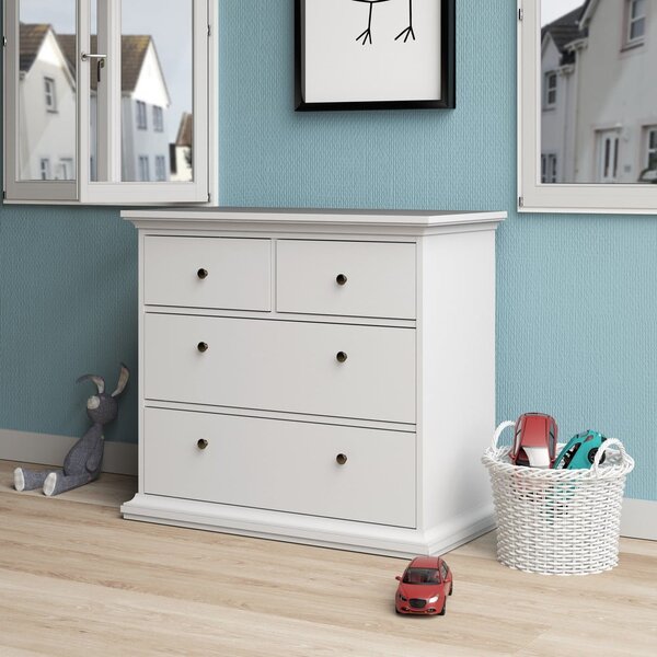 Bílá nízká komoda 96x87 cm Paris – Tvilum