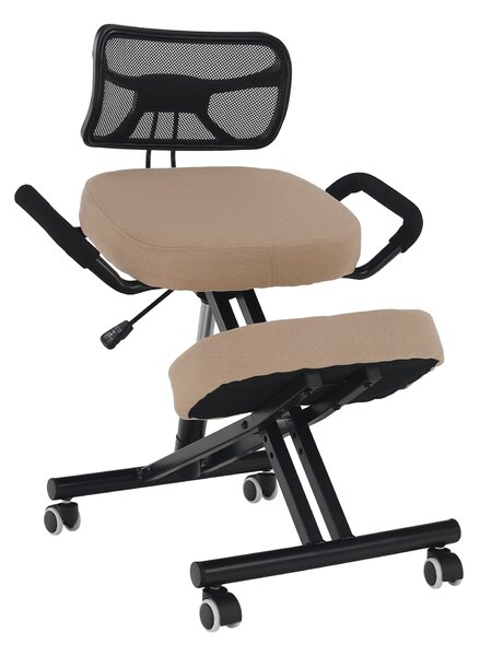 KONDELA Ergonomická klekačka, béžová/černá, RUFUS