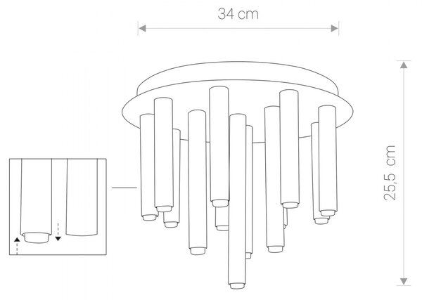 Stropní svítidlo Nowodvorski STALACTITE 9054 zlatá broušená - černá