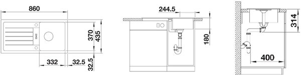 Blanco Favum 45 S granitový dřez 86x43.5 cm hnědá 524232