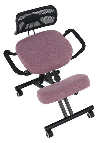 KONDELA Ergonomická klekačka, růžová/černá, RUFUS