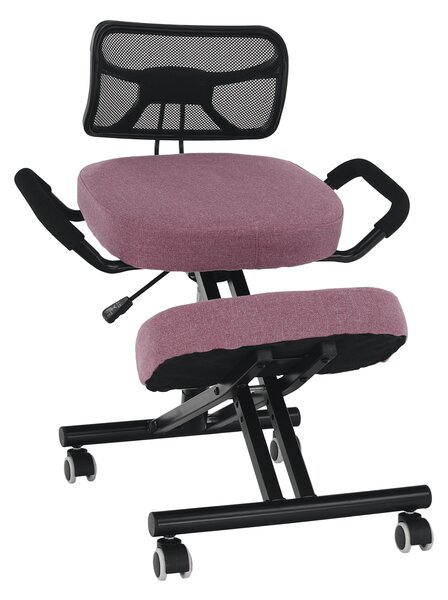 KONDELA Ergonomická klekačka, růžová/černá, RUFUS