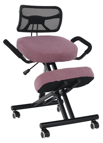 KONDELA Ergonomická klekačka, růžová/černá, RUFUS