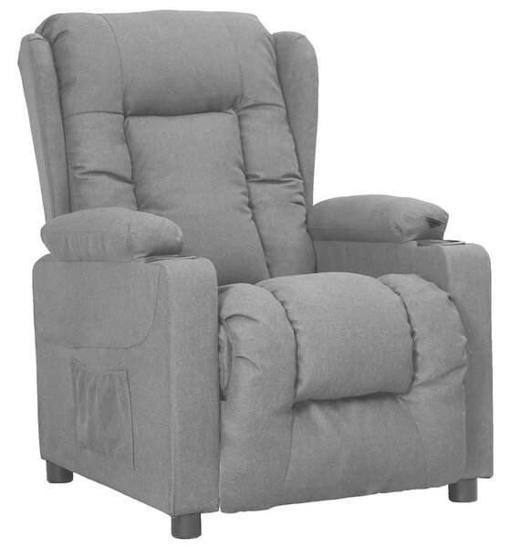 Polohovací křeslo světle šedé textil 339048