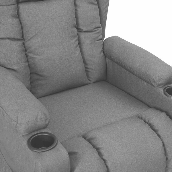 Polohovací křeslo světle šedé textil 339048