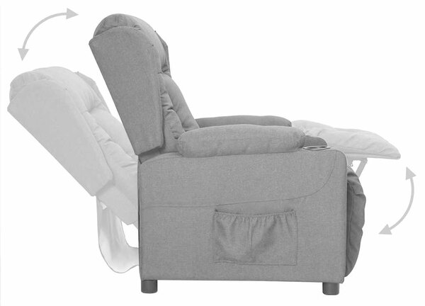 Polohovací křeslo světle šedé textil 339048