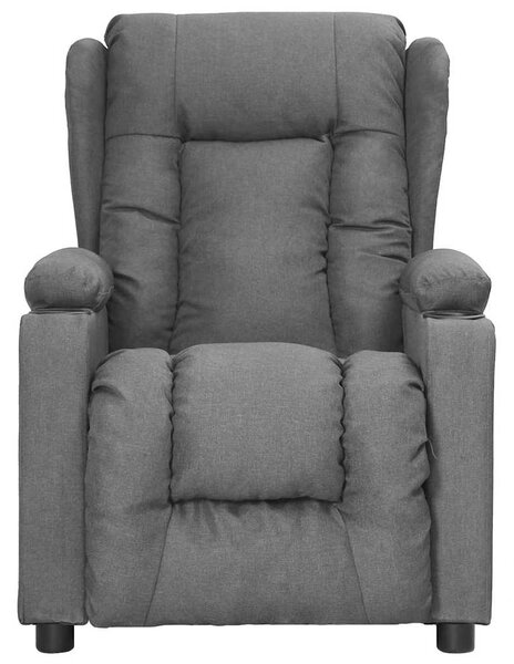 Polohovací křeslo světle šedé textil 339048