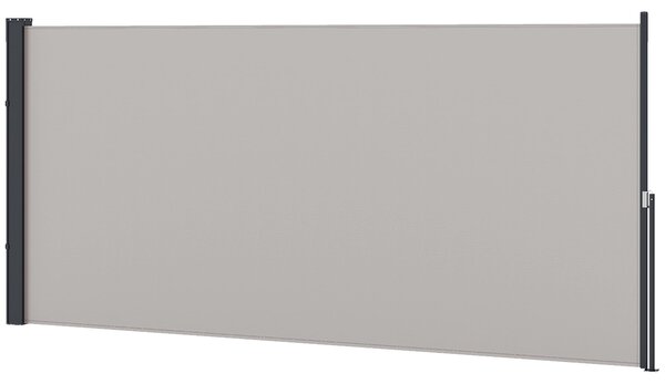 Útulný boční markýza Outsunny s možností tažení pro balkon, terasu a zahradu, šedá, 300 x 140 cm | Aosom