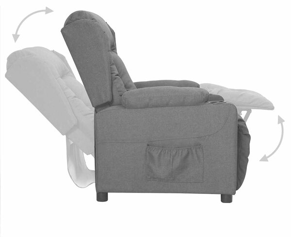 Polohovací křeslo tmavě šedé textil 339049