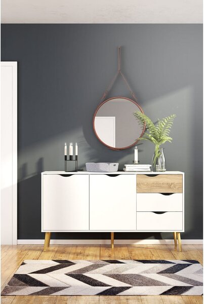 Bílá komoda 147x82x39 cm Oslo – Tvilum