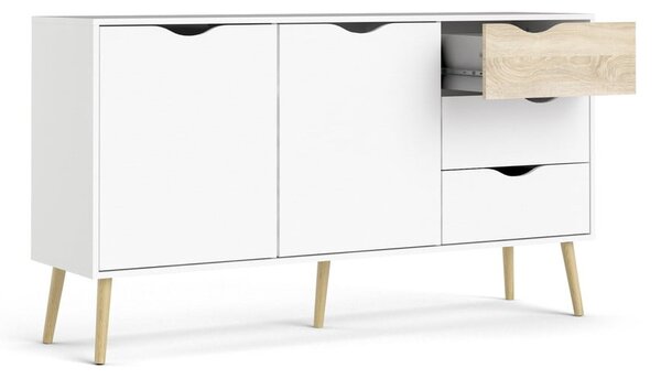 Bílá komoda 147x82x39 cm Oslo – Tvilum