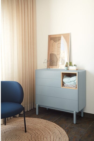 Modro-šedá nízká komoda 90x90 cm Corvo – Teulat