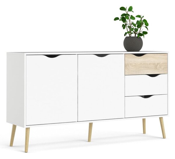 Bílá komoda 147x82x39 cm Oslo – Tvilum