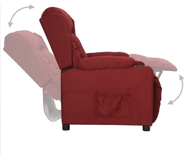 Polohovací křeslo vínové textil 339051