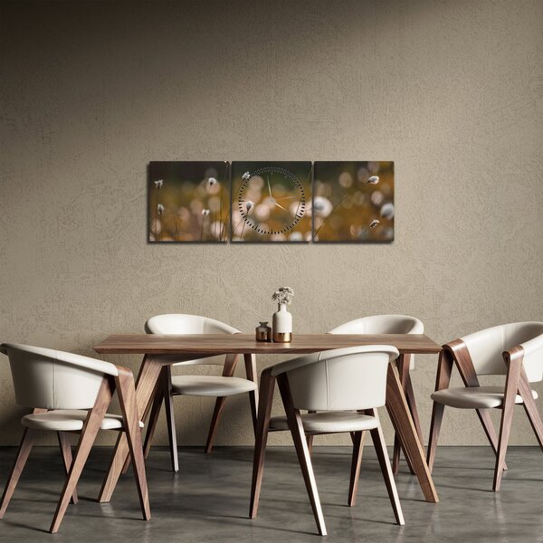 Obraz - Louka s cottongrass N⁰2 (s hodinami) (90x30 cm)