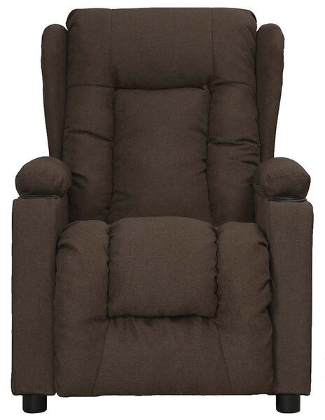 Polohovací křeslo tmavě hnědé textil 339053