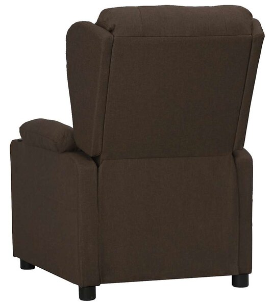 Polohovací křeslo tmavě hnědé textil 339053
