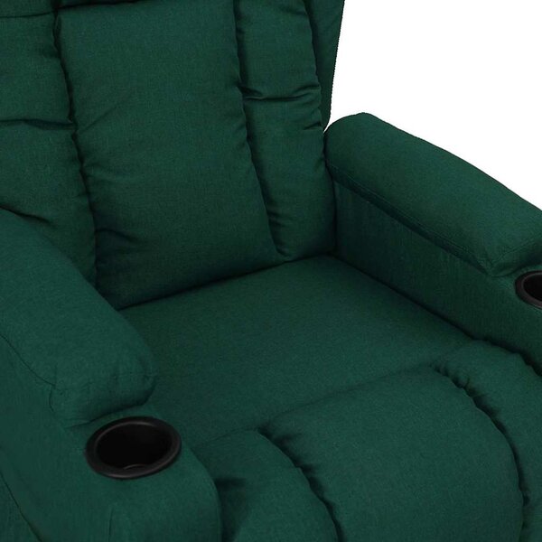 Polohovací křeslo tmavě zelené textil 339054