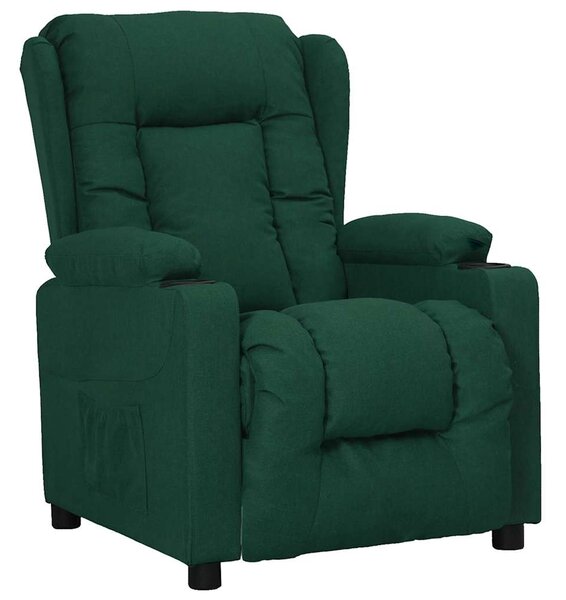 Polohovací křeslo tmavě zelené textil 339054