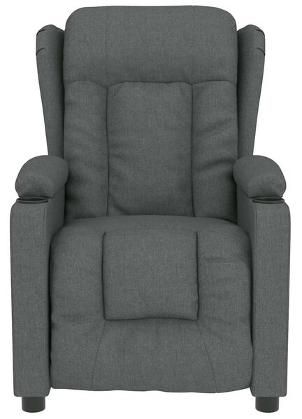 Masážní křeslo tmavě šedé textil 339059