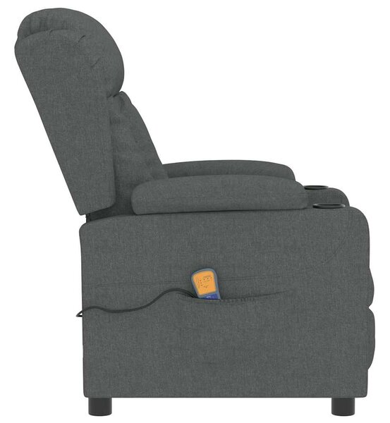 Masážní křeslo tmavě šedé textil 339059