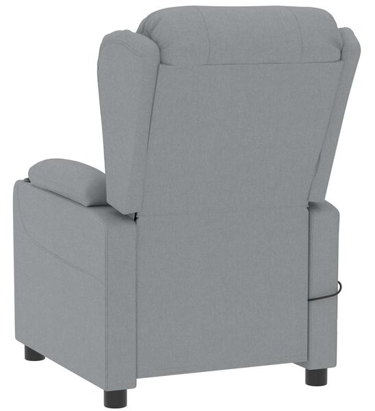 Masážní křeslo světle šedé textil 339058