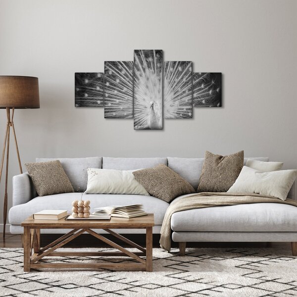 Obraz - Bílý páv (125x70 cm)