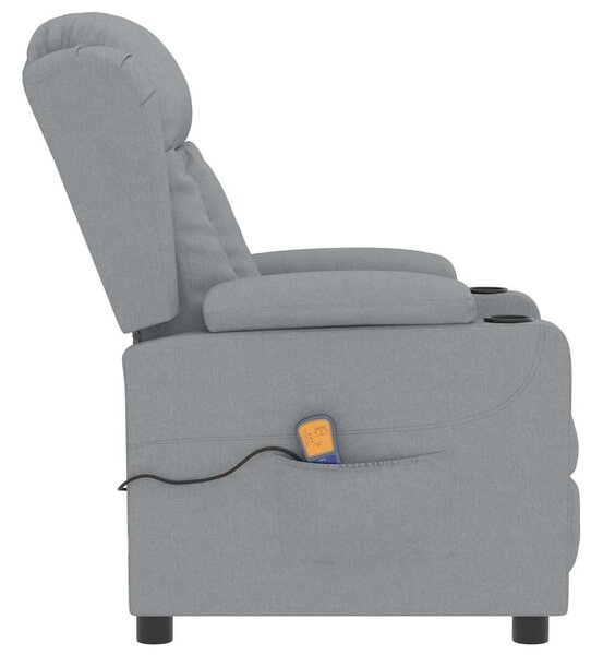 Masážní křeslo světle šedé textil 339058