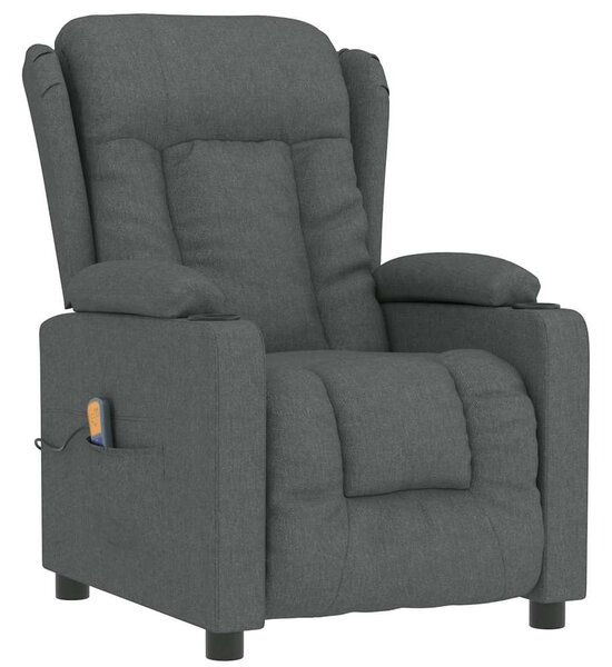 Masážní křeslo tmavě šedé textil 339059