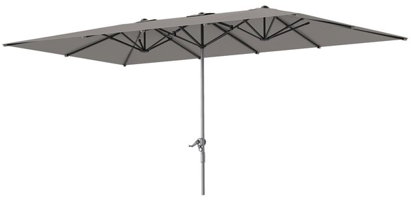 Outsunny Dvousedlový Slunečník s Kličkou 451 x 264 cm, UV Ochrana 50+, windproof Zahradní Slunečník, Balkonový Slunečník, Hliníkový Trhací Slunečník p