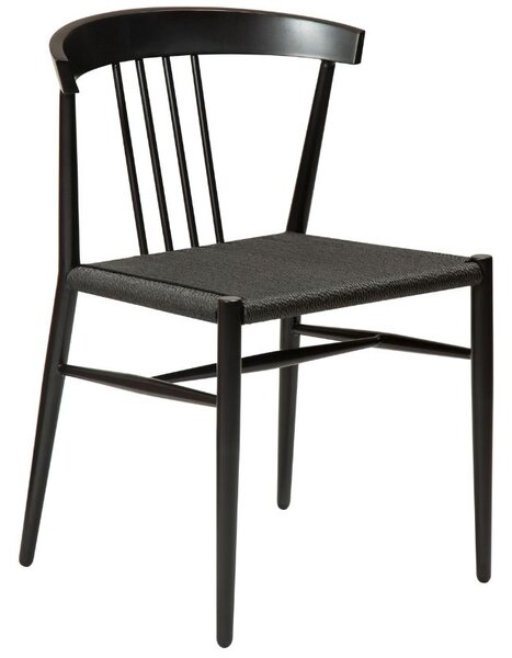 Dan-Form Černá kovová jídelní židle DanForm Sava s výpletem