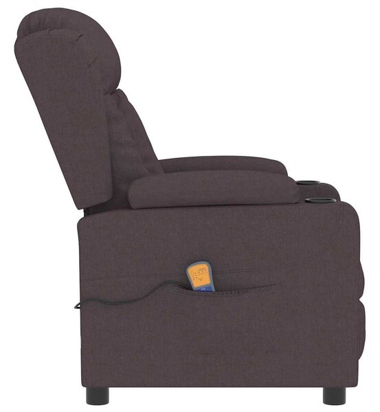 Masážní křeslo tmavě hnědé textil 339063