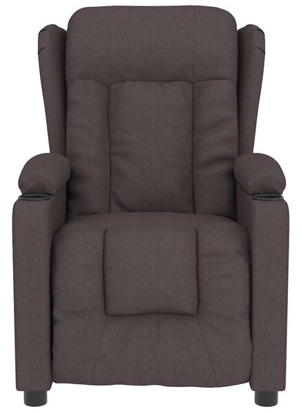 Masážní křeslo tmavě hnědé textil 339063